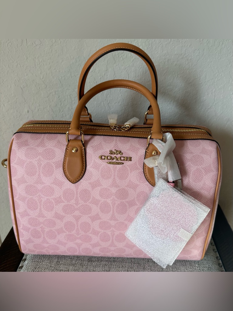 Nwt Coach Powder Pink Large Rowan Bag